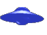 Blue Hovering UFO